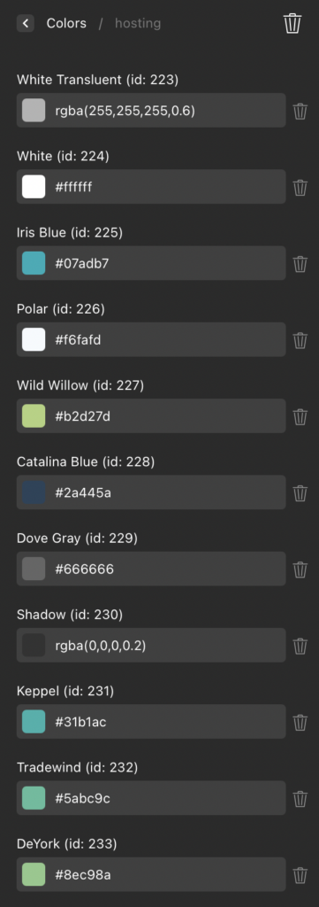 Swatch of Design set Hosting
